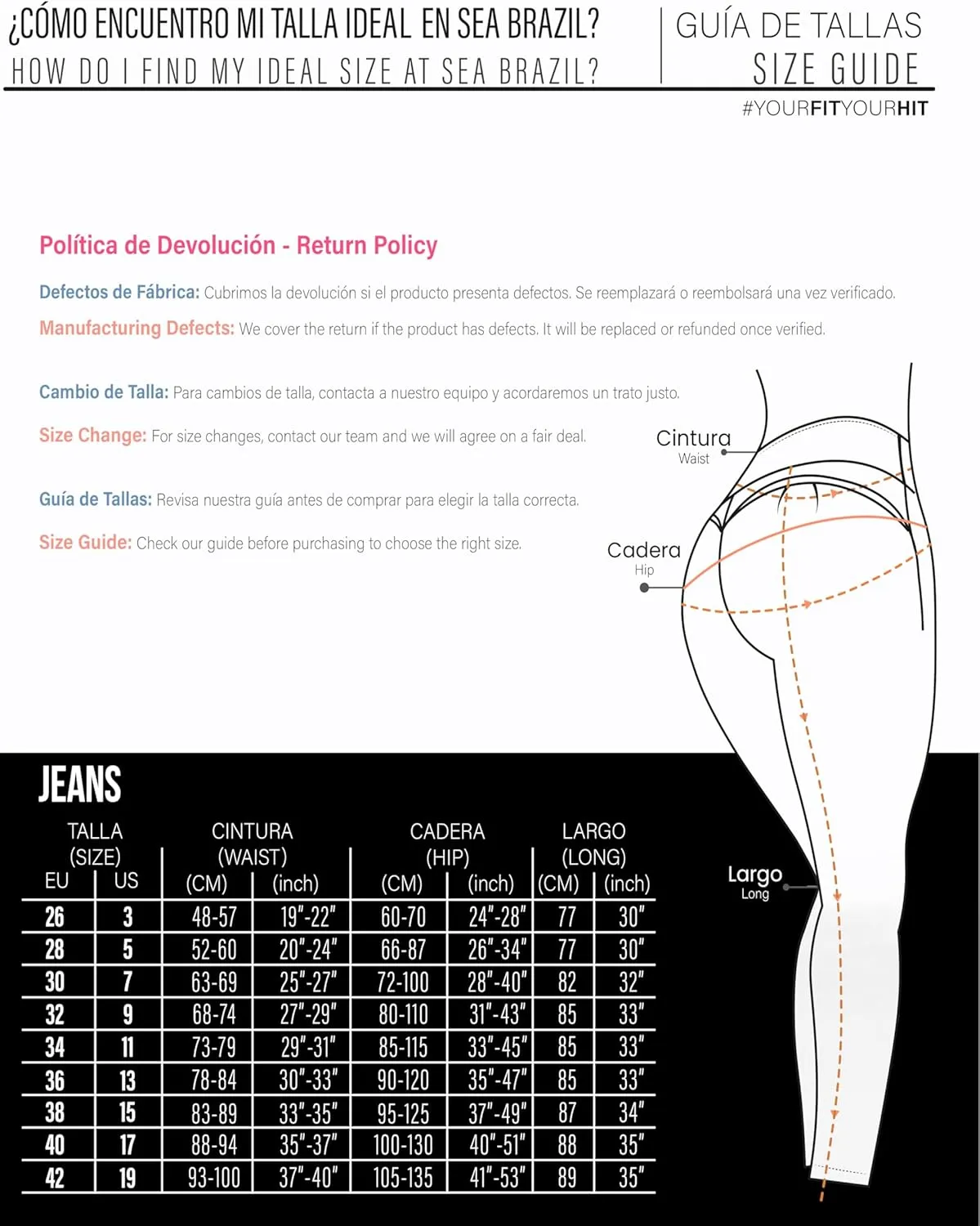 Pantalones Colombianos Levanta Pompa | Butt Lifting Jeans | High Waisted Jeans for Women | Lipo Jeans