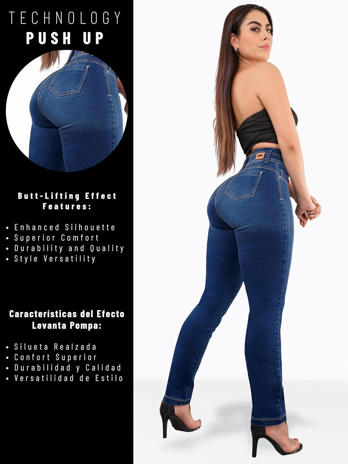 Pantalones Colombianos Levanta cola | Butt Lifting Jeans | High Waisted Jeans for Women | Colombian Jeans