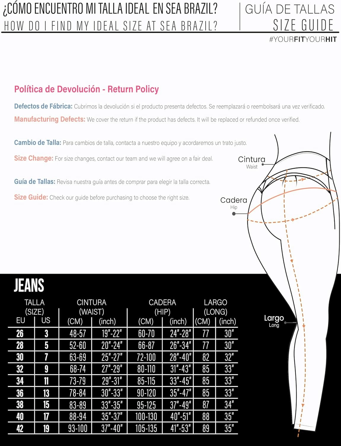 Pantalones Colombianos Levanta cola | Butt Lifting Jeans | High Waisted Jeans for Women | Colombian Jeans