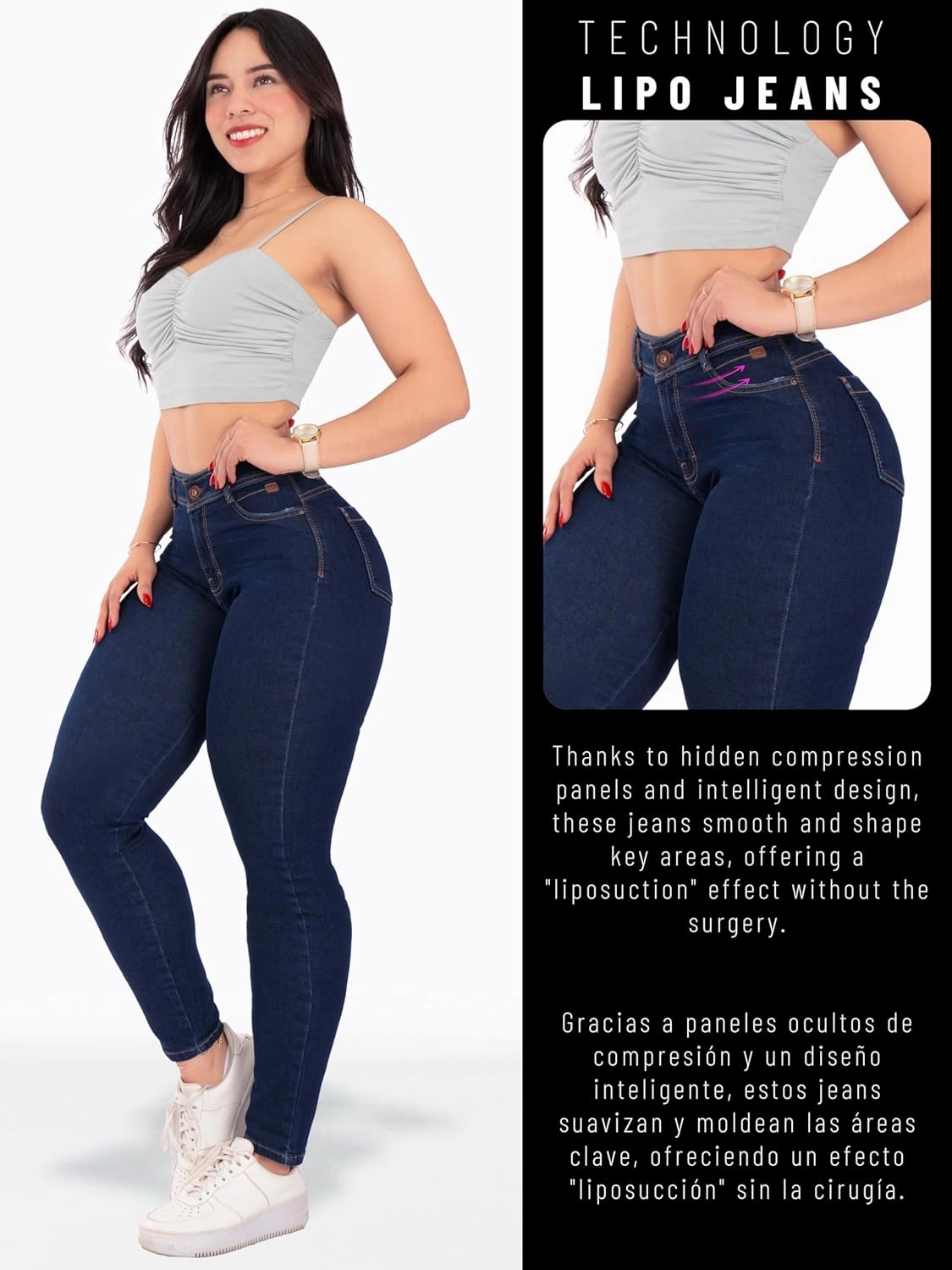 Pantalones Colombianos Levanta cola Butt Lifting Jeans High Waisted Jeans for Women Colombian Jeans