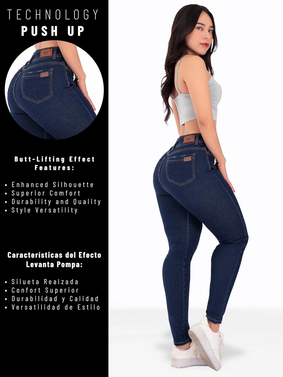 Pantalones Colombianos Levanta cola Butt Lifting Jeans High Waisted Jeans for Women Colombian Jeans