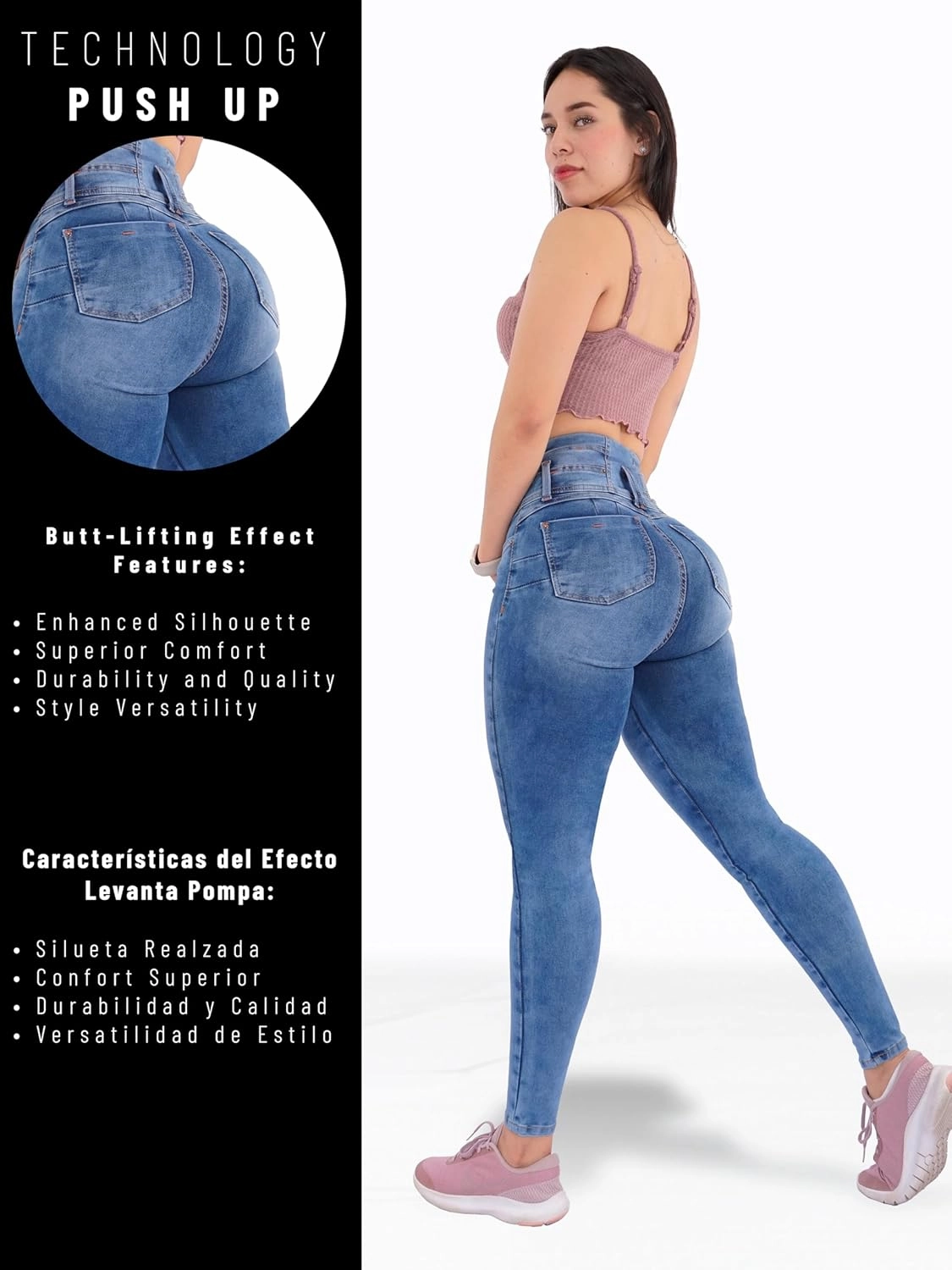 Pantalones Colombianos Levanta Pompa | Butt Lifting High Waisted Jeans for Women | Lipo Jeans