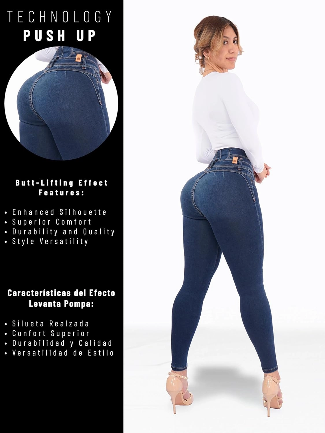 Pantalones Colombianos Levanta Pompa | Butt Lifting Jeans | High Waisted Jeans for Women | Lipo Jeans