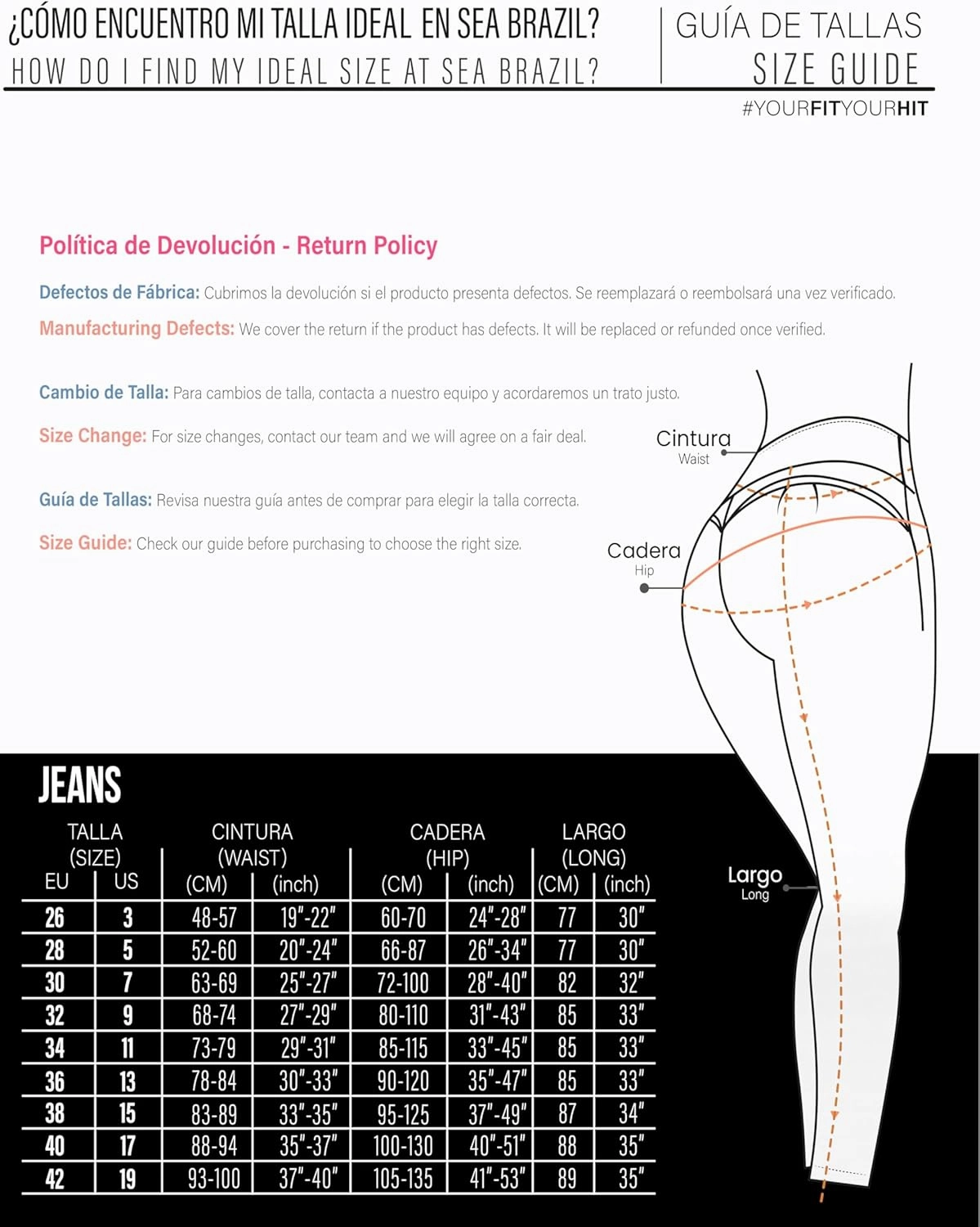 Pantalones Levanta Cola Colombian Butt Lifting High Waisted Jeans for Women