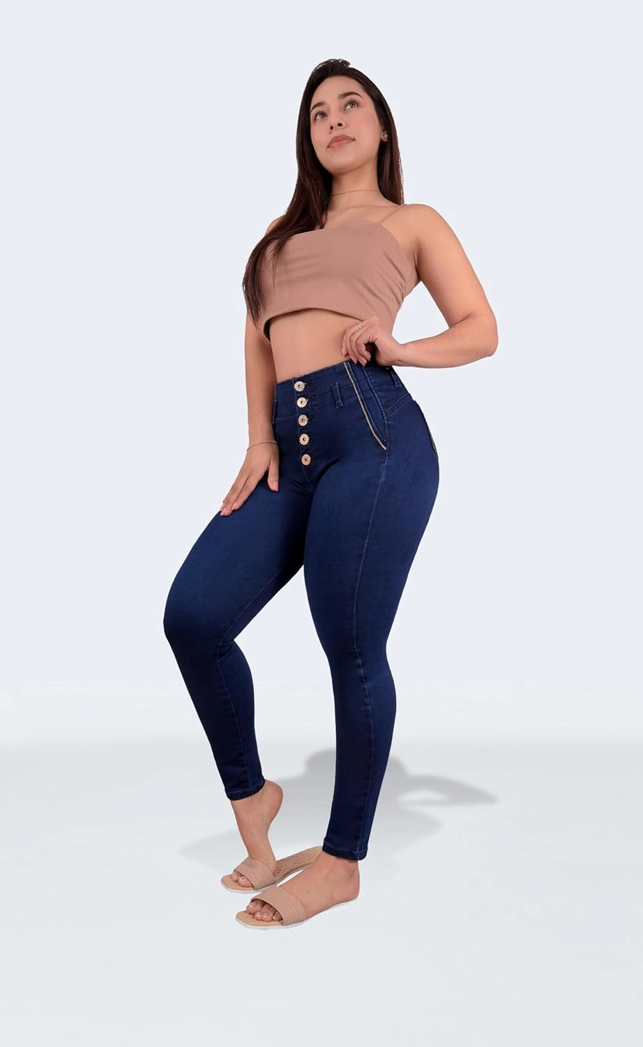 Pantalones Levanta Cola Colombian Butt Lifting Jeans - High Waisted for Women