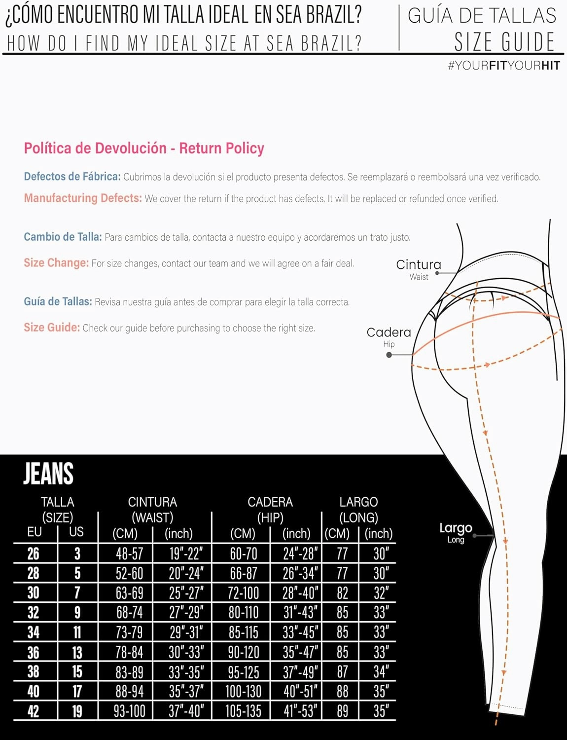 Pantalones Levanta Cola Colombian Butt Lifting Jeans - High Waisted for Women