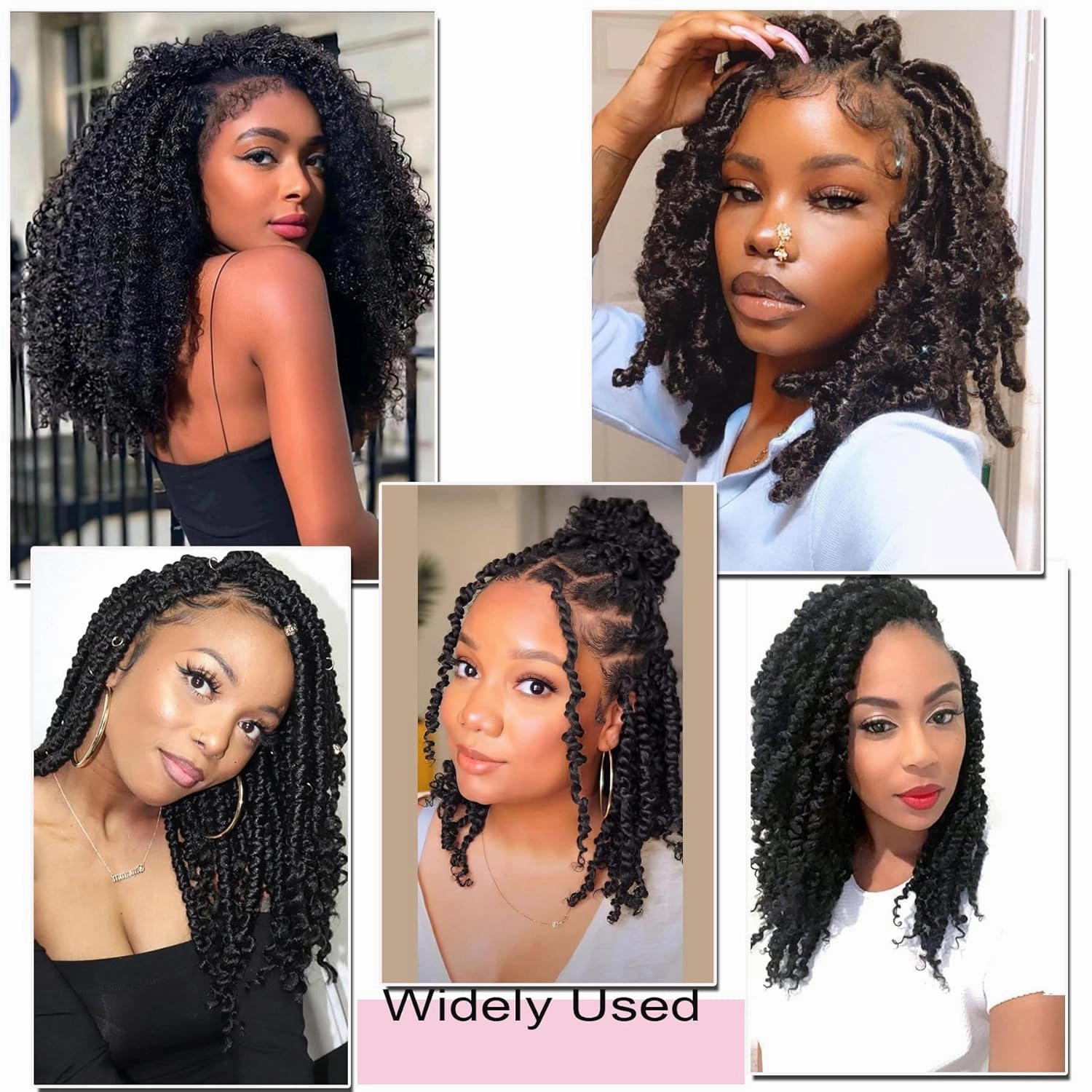 Passion Twist Hair 14 Inch 7 Packs Water Wave Crochet Hair Black Wrap Braiding Hair For Passion Twist Crochet Hair/Butterfly Locs/Spring Twist Crochet Braids Boho Hair Extension (14 Inch, T1B/30#)