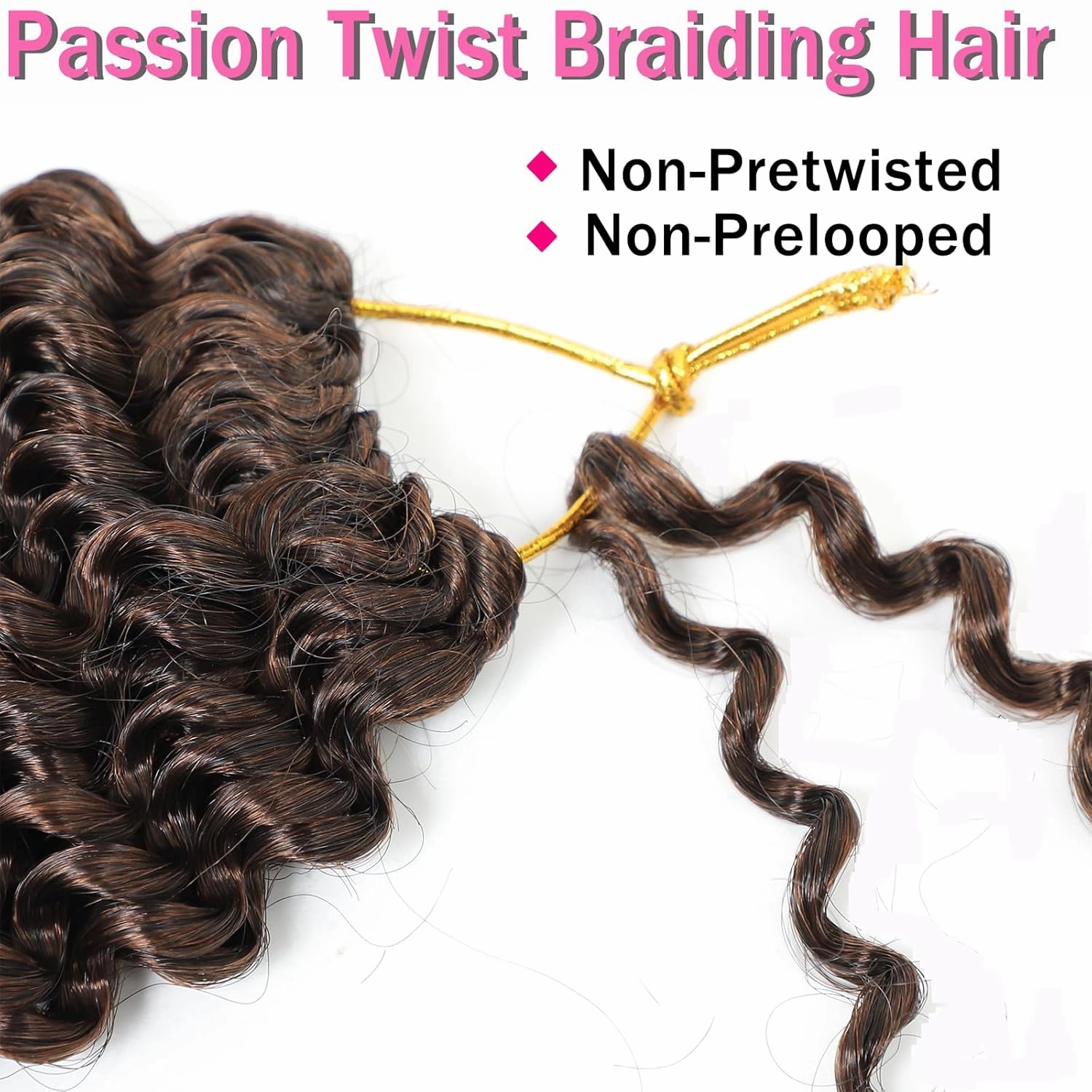 Passion Twist Hair, 18 Inch 7 Packs Water Wave Crochet Hair,Ombre Wrap Braiding Hair For Passion Twist Crochet Hair/Butterfly Locs/Spring Twist Crochet Braids Hair Extension (18 Inch, 1B/30#)