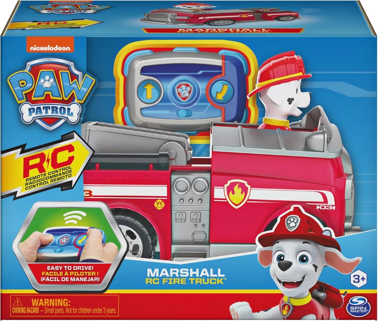 Paw Patrol, Marshall Remote Control Fire Truck with 2-Way Steering, for Kids Aged 3 and Up