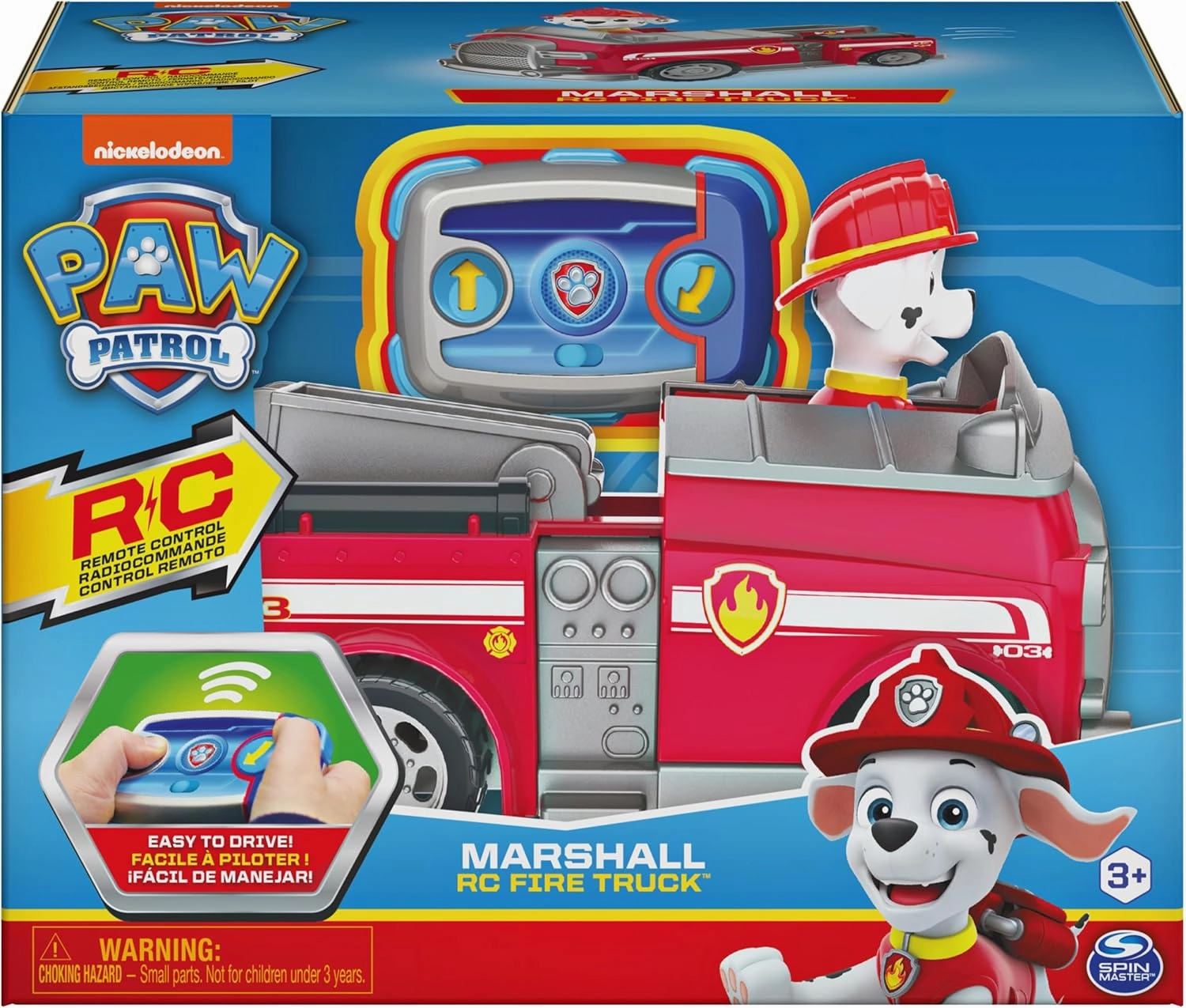 Paw Patrol, Marshall Remote Control Fire Truck with 2-Way Steering, for Kids Aged 3 and Up
