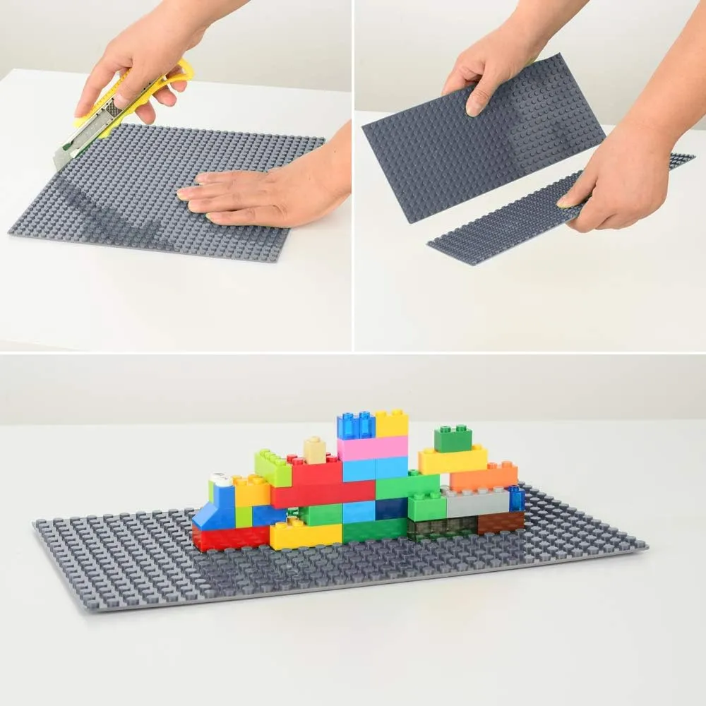 Peel-and-Stick Baseplates - Self Adhesive Building Brick Plates - Compatible with All Major Brands - 4 Pack - 10 inch x 10 inch (Pea Green)