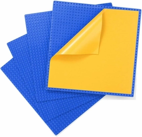 Peel-and-Stick Baseplates - Self Adhesive Building Brick Plates - Compatible with All Major Brands - 4 Pack - 10 inch x 10 inch (Blue)