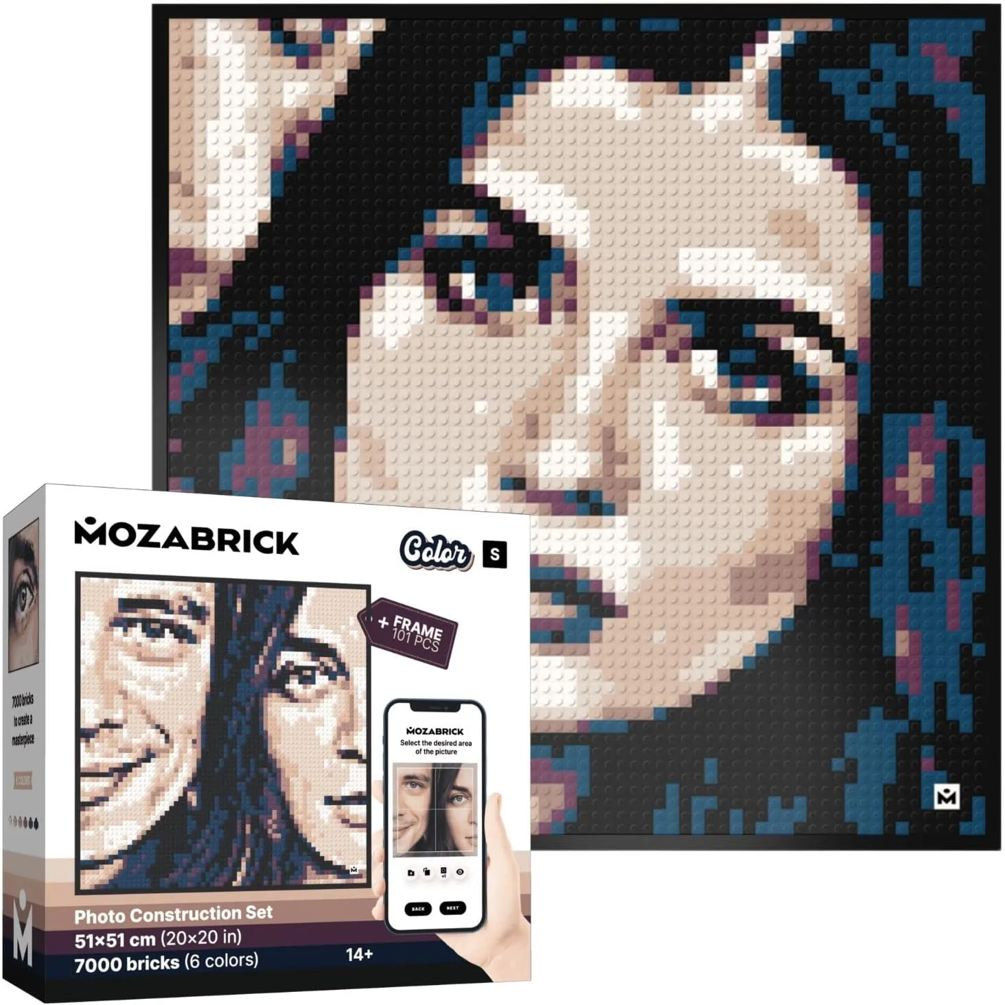 Photo Construction Set Model Color S (20 inch x 20 inch) - Transform Any Picture into a Mosaic Wall Art Using Our Constructor and Web App.