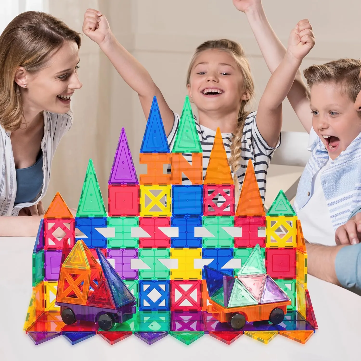 PicassoTiles® PT82 Creativity Set Magnet Building Tiles Clear Color Magnetic 3D Building Block - Creativity Beyond Imagination! Educational, Inspirational, Conventional, Recreational