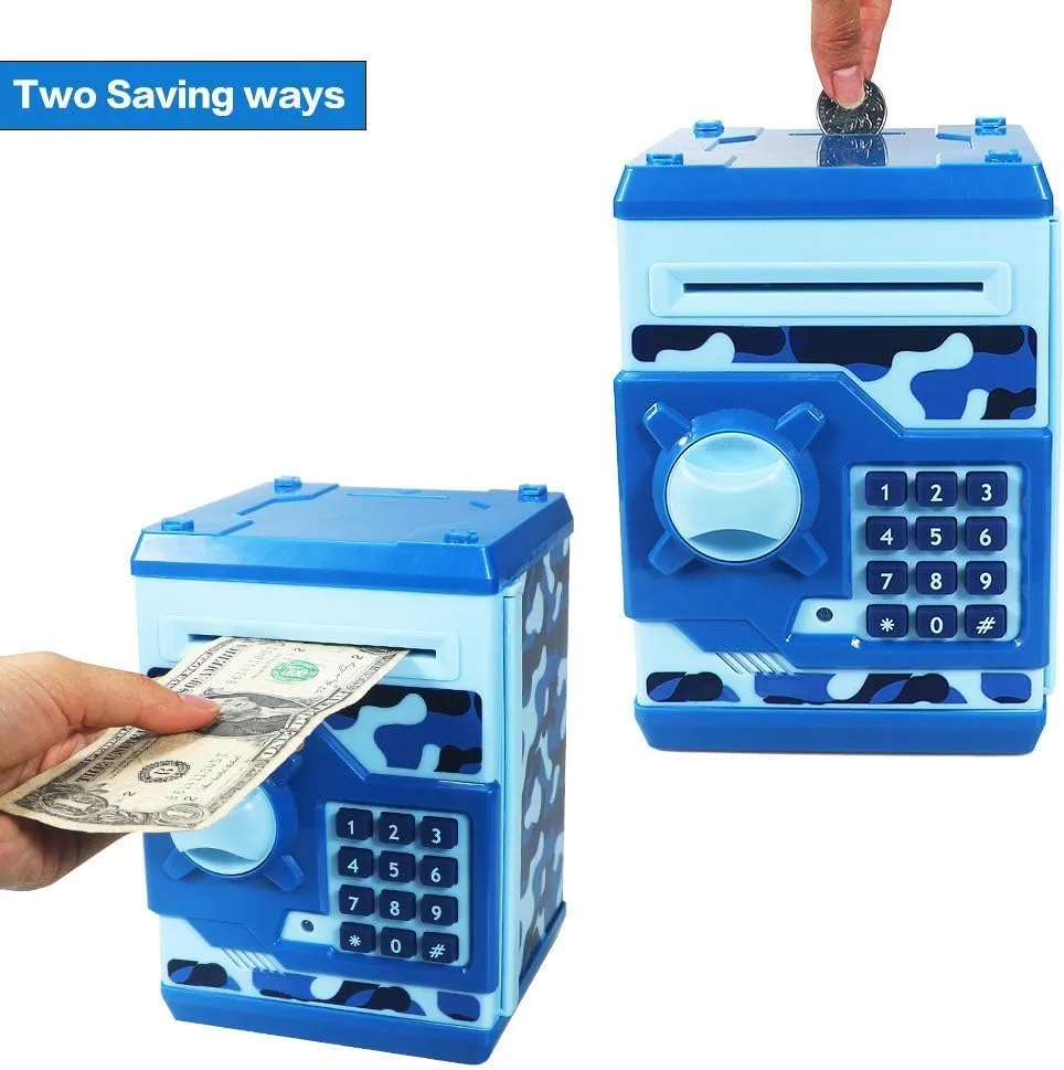 Piggy Bank Electronic Mini ATM for Kids Baby Toy, Safe Coin Banks Money Saving Box Password Code Lock for Children,Boys Girls Best Gift(Camouflage)