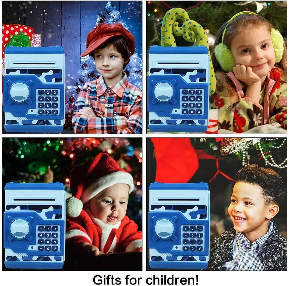 Piggy Bank Electronic Mini ATM for Kids Baby Toy, Safe Coin Banks Money Saving Box Password Code Lock for Children,Boys Girls Best Gift(Camouflage)