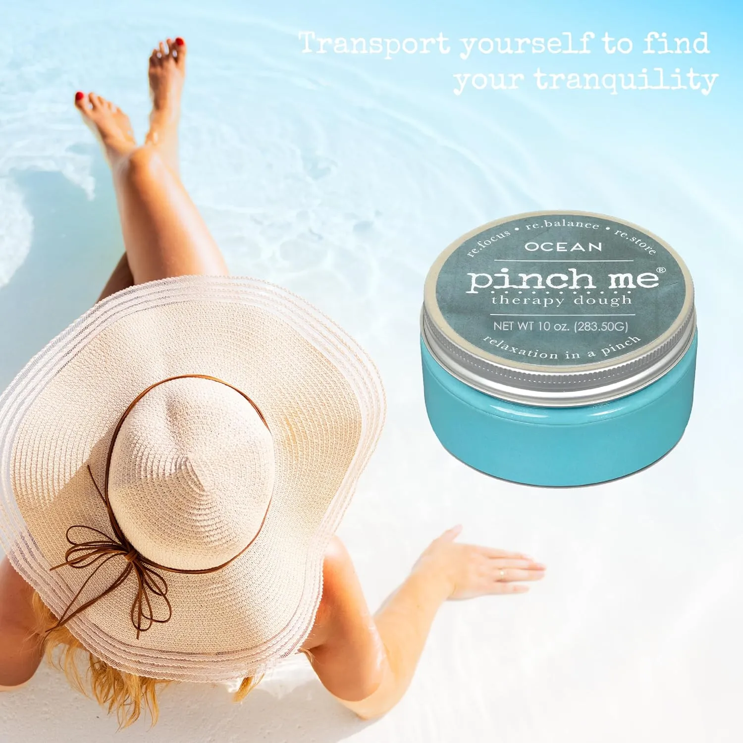 Pinch Me Therapy Dough - Holistic Aromatherapy Stress Relieving Putty - 10 Ounce Ocean Scent
