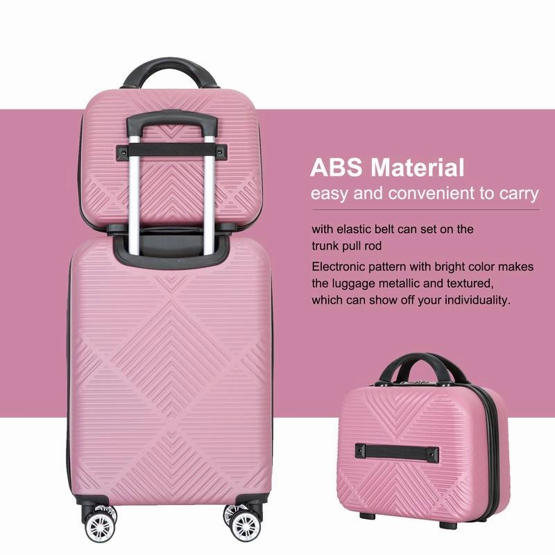 Pink Pop Luggage Duo: Lightweight Suitcases with Spinner Wheels