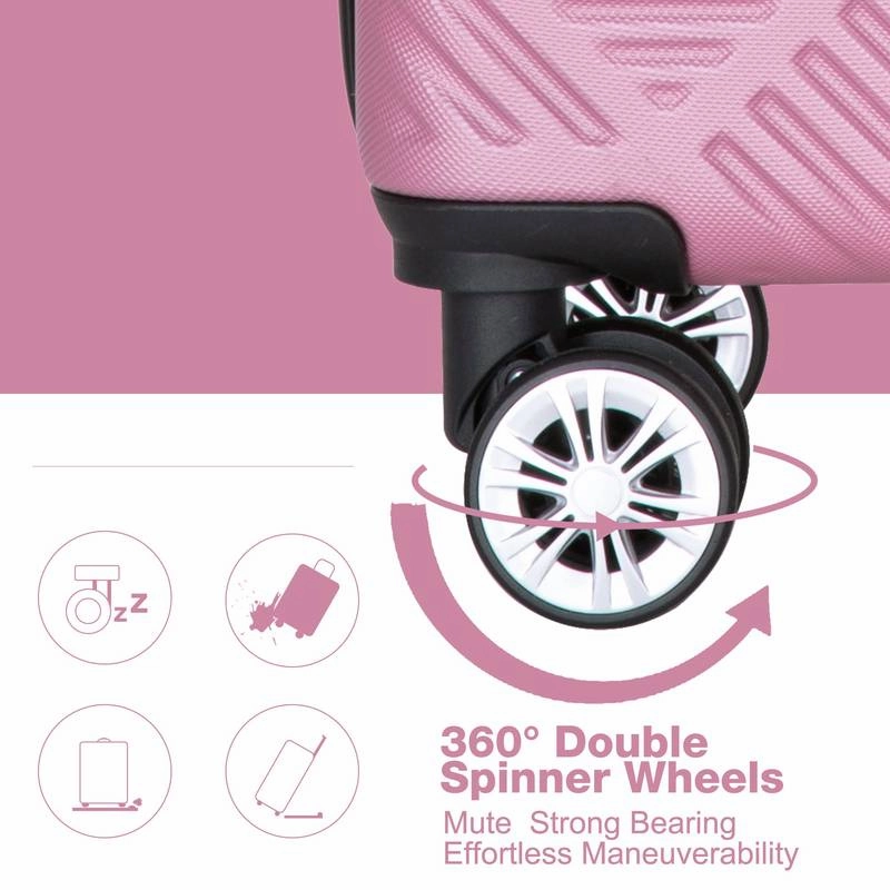 Pink Pop Luggage Duo: Lightweight Suitcases with Spinner Wheels