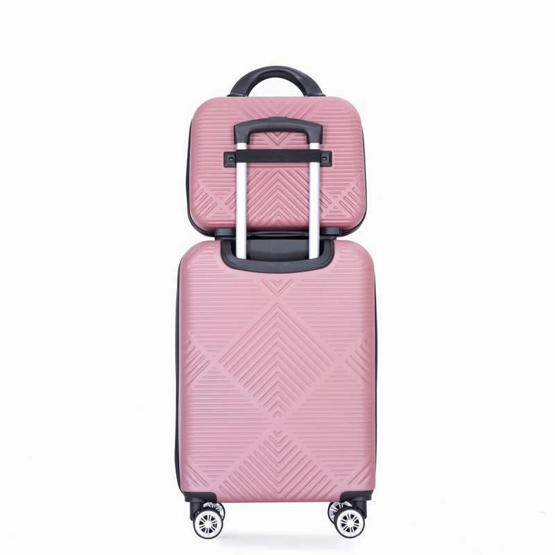 Pink Pop Luggage Duo: Lightweight Suitcases with Spinner Wheels