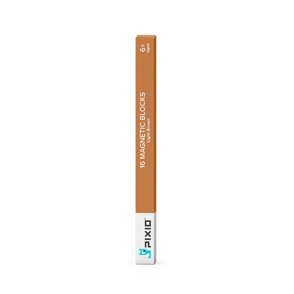 PIXIO-16 Magnetic Blocks (Light Brown)