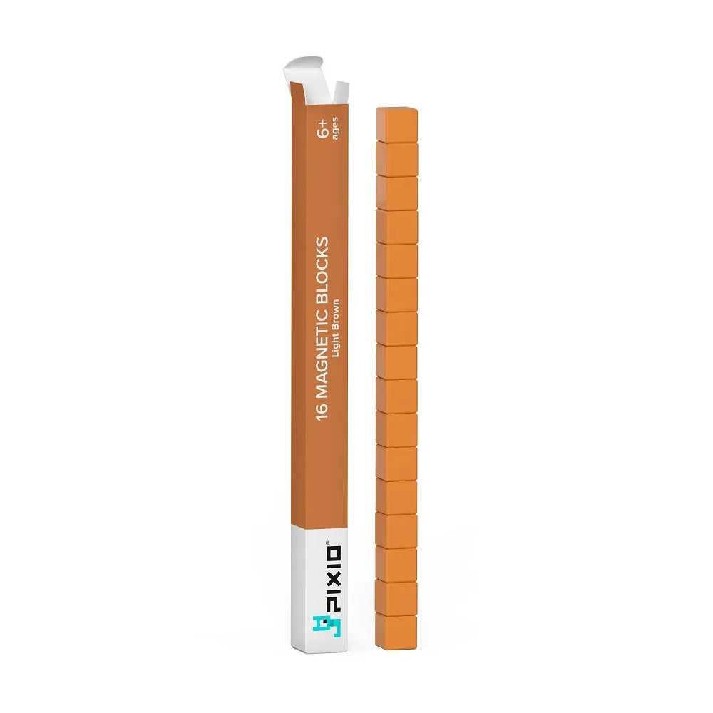 PIXIO-16 Magnetic Blocks (Light Brown)
