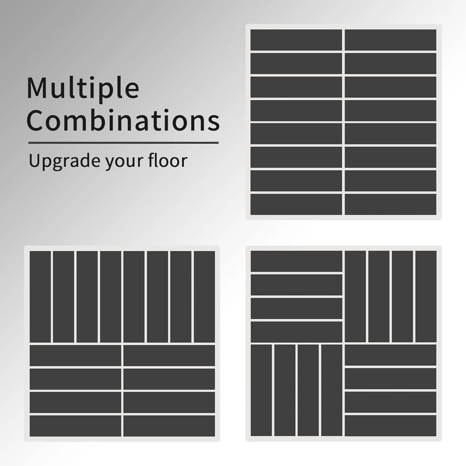 Plastic Interlocking Deck Tiles, 9 Pack, 12"x12" Patio Decking Tiles Not-Slip All Weather Use, PVC Waterproof Outdoor Flooring Pavers for Backyard, Poolside, Porch, Balcony, Dark Grey