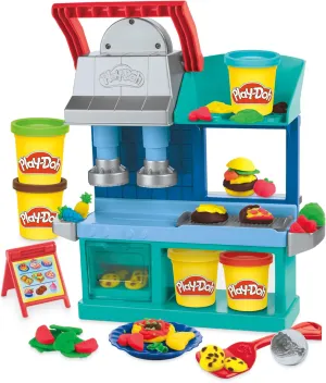 Play-Doh Kitchen Creations Busy Chef's Restaurant Playset, 2-Sided Play Kitchen Set, Preschool Cooking Toys, Kids Arts & Crafts, Ages 3 