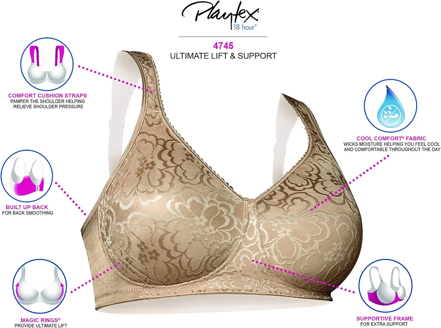 PLAYTEX 18 Hour Ultimate Lift and Support Wire-Free Bra