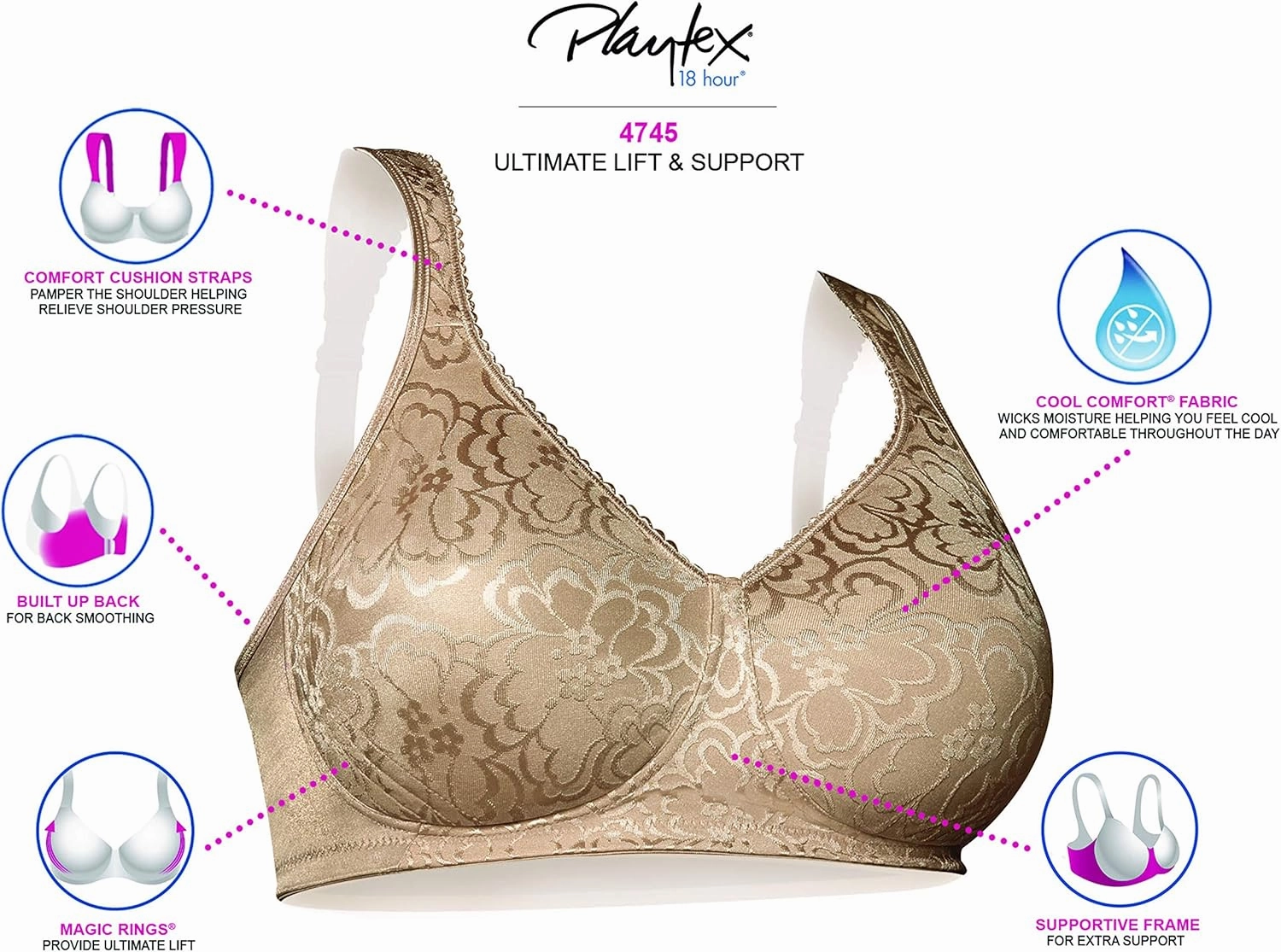 PLAYTEX 18 Hour Ultimate Lift and Support Wire-Free Bra