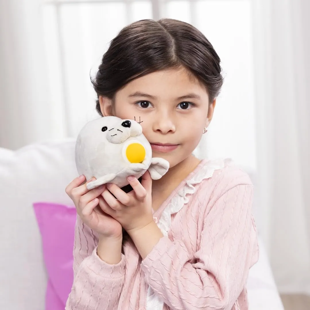 Plush Popper ICY Friends - Eva The Seal – Plush Toy with Interactive Foam Ball Popper – Emotional Cheer Support for Kids