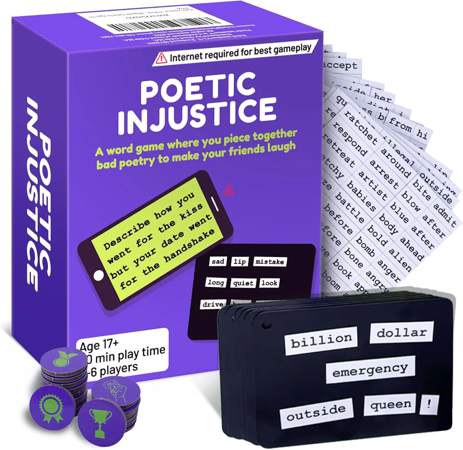 Poetic Injustice – A Magnetic Word Game Where You Make Bad Poetry for Laughs – Family Night Ideas & Fun Party Games for Ages 17  – Spark Laughter and Create Hilarious Memories