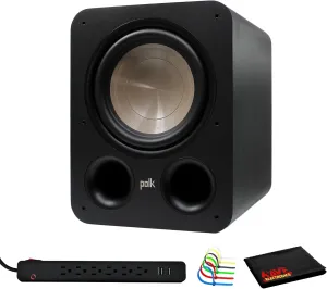 Polk Audio Signature Elite ES10 10" 200W Subwoofer Bundle Including: Surge Protector, Cable Ties, Fiber Cloth