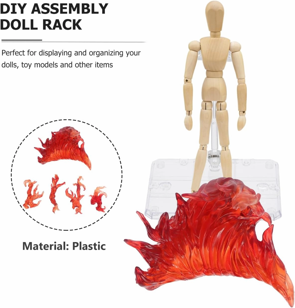 POPETPOP 1 Set Figure Stand Metal Doll Rack Cookie DIY Assembly Doll Doll Mannequin Model Bags Heroes Show Rack Toy Model Bracket Red Plastic Mini Japan