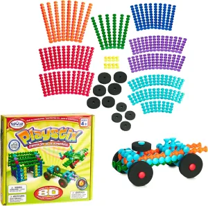 POPULAR PLAYTHINGS Playstix Starter Set Construction Toy Building Blocks 80 Piece Kit