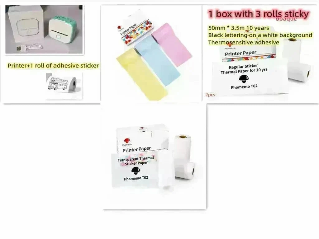 Portable Mini Thermal Label Printer Home Photo Printer Student Wrong Question Printer Bluetooth Mini Label Printer Price Tag