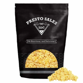 Presto Sales Crystallized Ginger Pieces 112 oz | Unsulphured Dried Candied Ginger 3-5 mm Pieces | All Natural, Non-GMO | Relieve Nausea, Motion or Morning Sickness | Resealable 7 lbs Pouch Bag