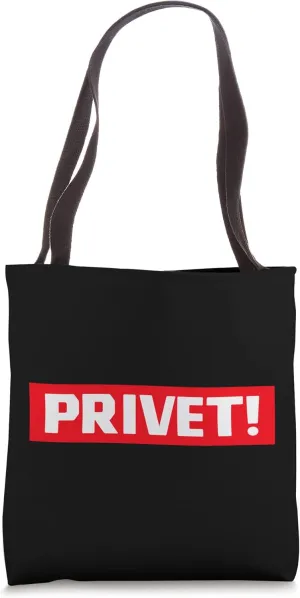 Privet Greeting Vocabulary Russia Hello in Russian language Tote Bag