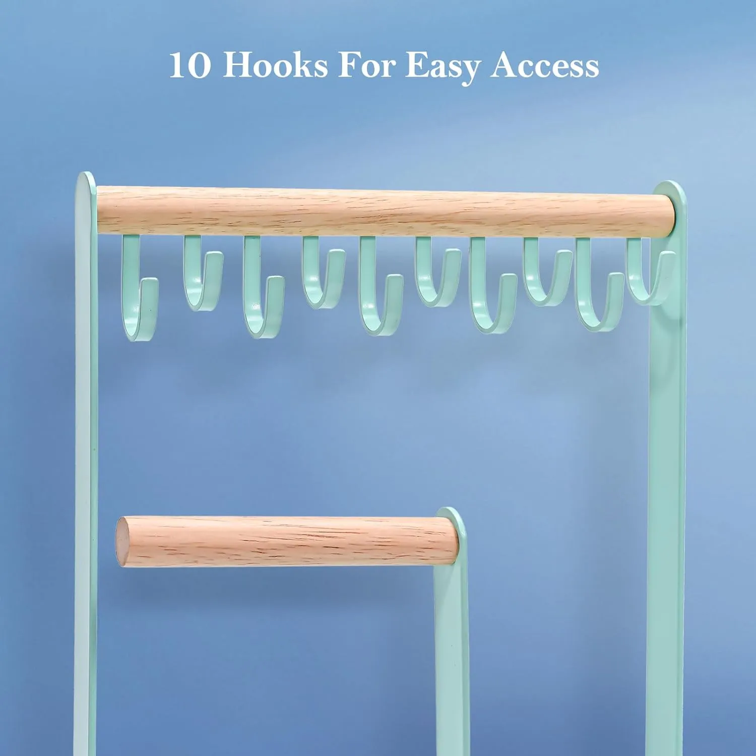 ProCase Jewelry Organizer Stand Necklace Holder, 4-Tier Jewelry Tower Rack with Earring Tray, 10 Hooks Necklaces Hanging Small Jewelry Display Storage Tree for Bracelets Earrings Rings Watches -Blue