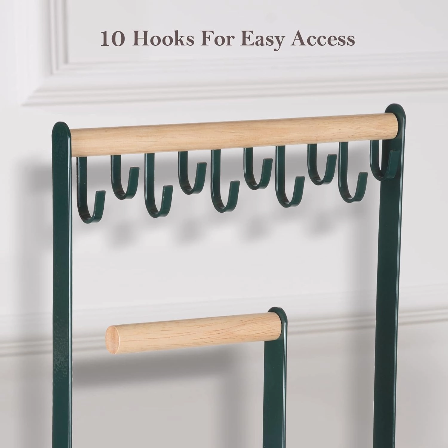 ProCase Jewelry Organizer Stand Holder, 4-Tier Necklace Organizer with Ring Tray, Small Cute Aesthetic Jewelry Tower Storage Rack Tree for Bracelets Earrings Rings - Green