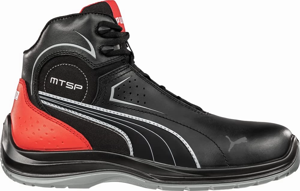 PUMA Men's Touring Black Mid Industrial Shoe, 12