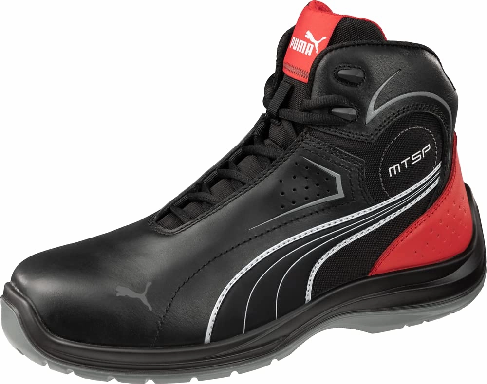 PUMA Men's Touring Black Mid Industrial Shoe, 12