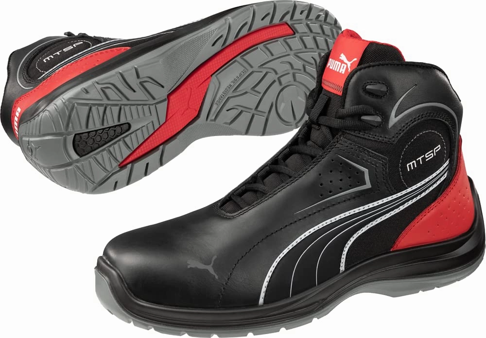 PUMA Men's Touring Black Mid Industrial Shoe, 12