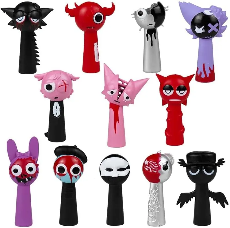 PVC Model Collectible Toy, Rhythm Box Theme, Sprunki Action Figures Set, 12 Pack, Adult Collection (E12PCS)