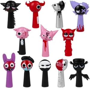 PVC Model Collectible Toy, Rhythm Box Theme, Sprunki Action Figures Set, 12 Pack, Adult Collection (E12PCS)