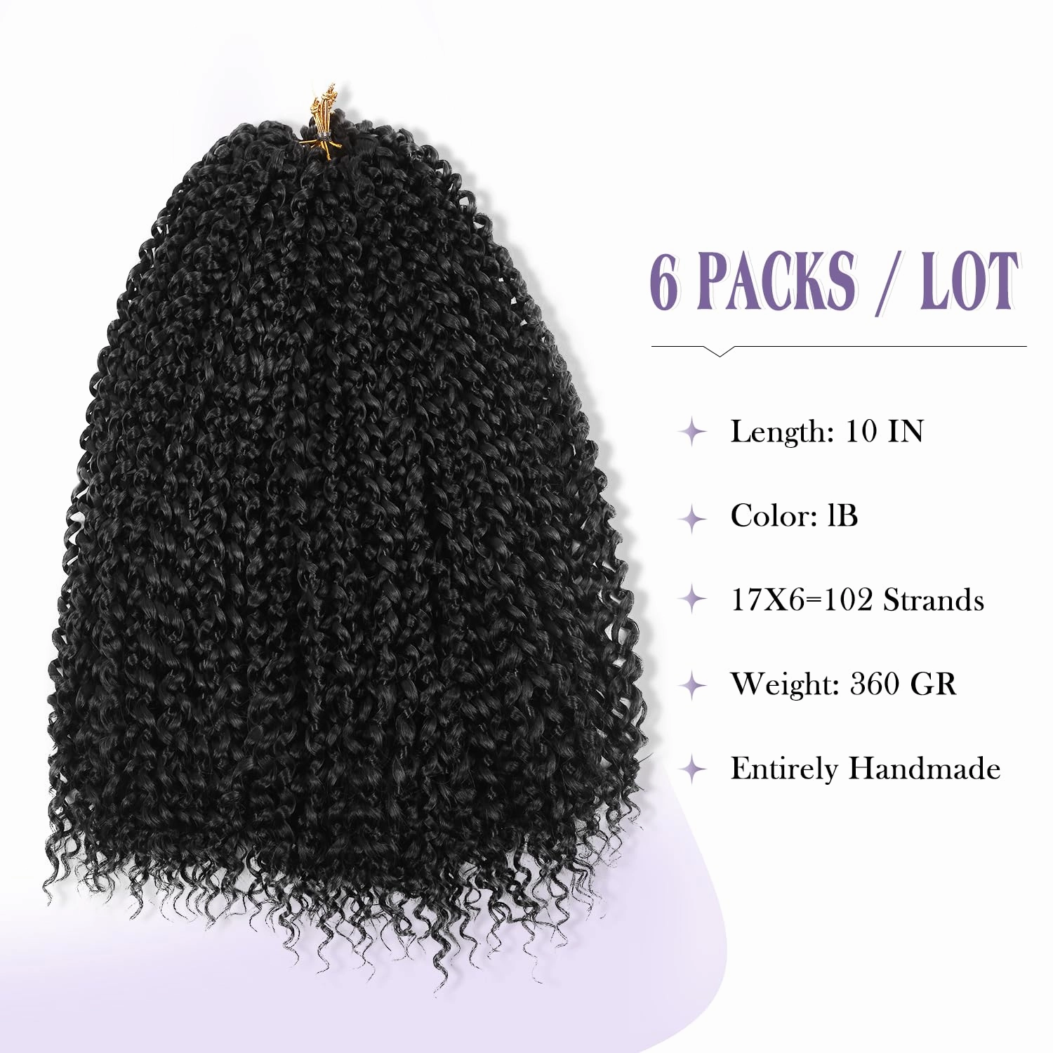 Quantum Love Kinky Curly Crochet Hair Short Marlybob Jerry Curly Natural Black Hair Extension for Black Women Short Passion Twist Synthetic Hair Extension (6 Pack 18 Inches)