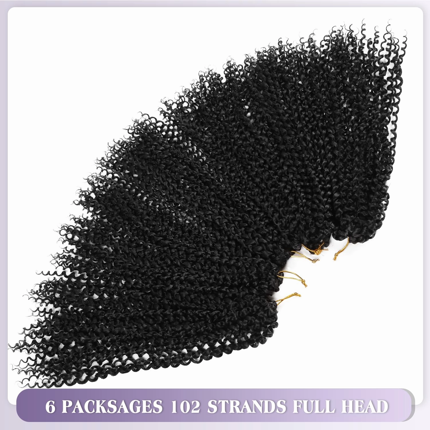 Quantum Love Kinky Curly Crochet Hair Short Marlybob Jerry Curly Natural Black Hair Extension for Black Women Short Passion Twist Synthetic Hair Extension (6 Pack 18 Inches)