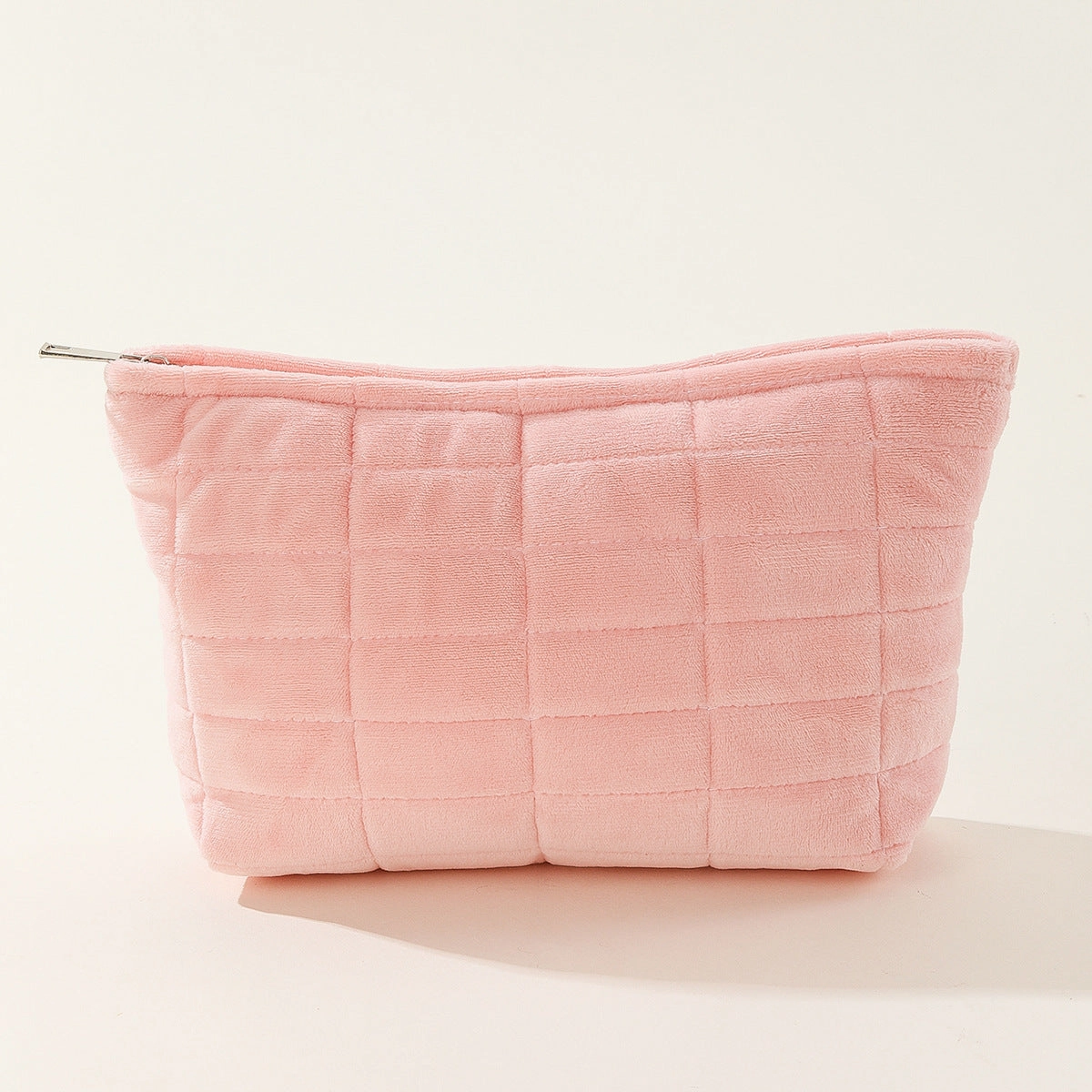 Quilted Capacity Pencil Plush Storage Plaid Cosmetic Bags