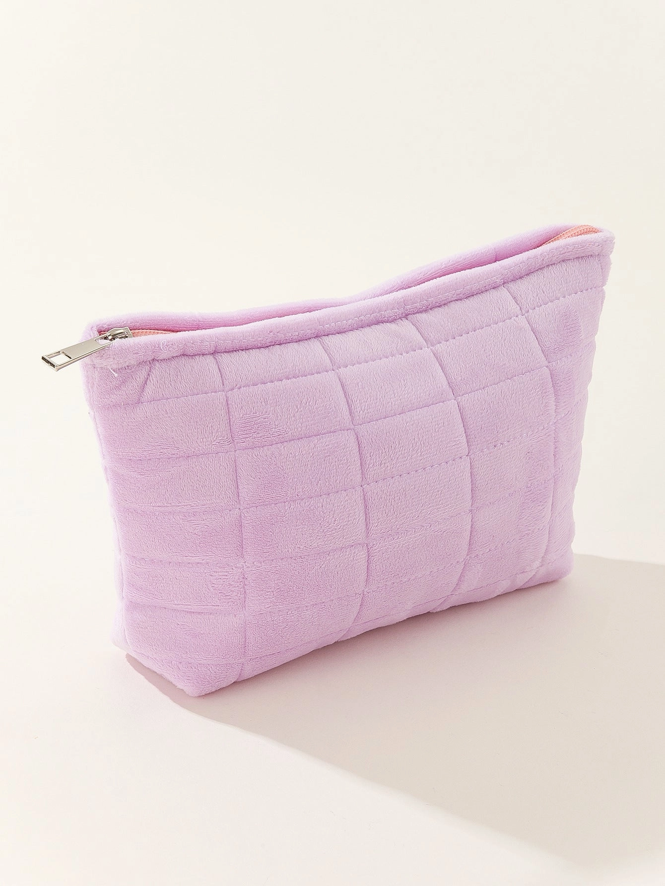 Quilted Capacity Pencil Plush Storage Plaid Cosmetic Bags
