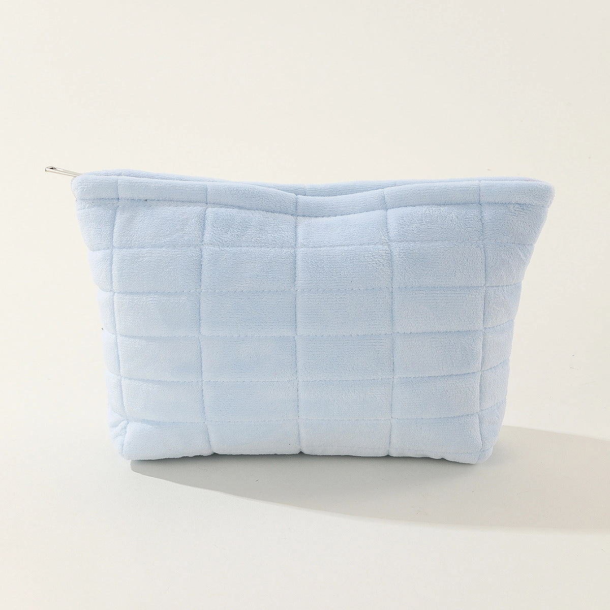 Quilted Capacity Pencil Plush Storage Plaid Cosmetic Bags